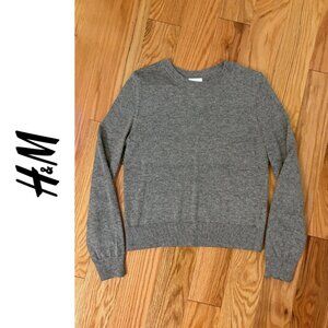 H&M | Grey Wool Blend Crewneck Sweater | Small